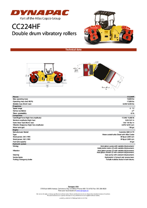Cilindri vibratori în tandem Dynapac CC 224 HF