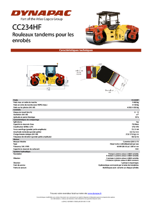 Cilindri vibratori în tandem Dynapac CC 234 HF