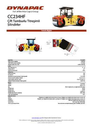 Cilindri vibratori în tandem Dynapac CC 234 HF