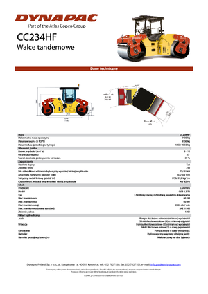 Cilindri vibratori în tandem Dynapac CC 234 HF