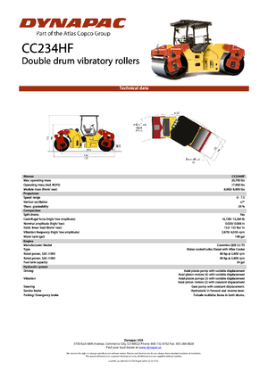 Cilindri vibratori în tandem Dynapac CC 234 HF