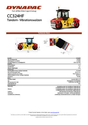 Cilindri vibratori în tandem Dynapac CC 324 HF