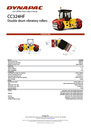 Cilindri vibratori în tandem Dynapac CC 324 HF