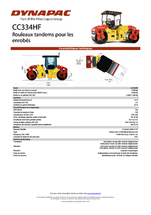 Cilindri vibratori în tandem Dynapac CC 334 HF