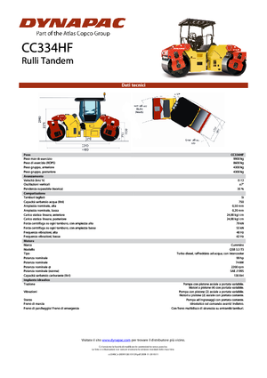 Cilindri vibratori în tandem Dynapac CC 334 HF