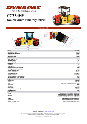 Cilindri vibratori în tandem Dynapac CC 334 HF