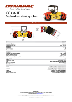 Cilindri vibratori în tandem Dynapac CC 334 HF