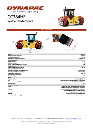 Cilindri vibratori în tandem Dynapac CC 384 HF