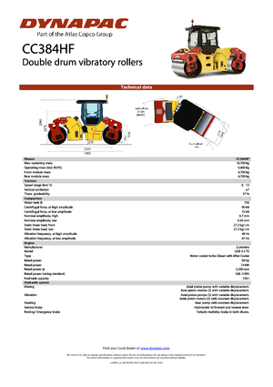 Cilindri vibratori în tandem Dynapac CC 384 HF