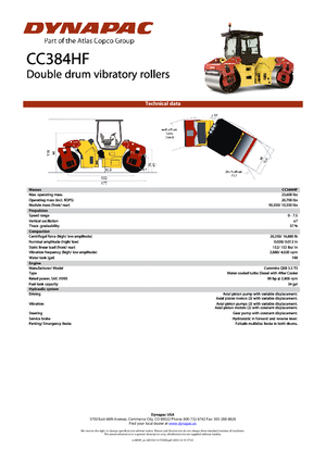 Cilindri vibratori în tandem Dynapac CC 384 HF
