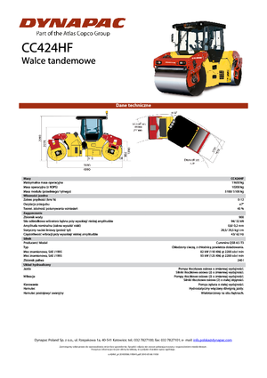 Cilindri vibratori în tandem Dynapac CC 424 HF