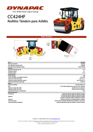 Cilindri vibratori în tandem Dynapac CC 424 HF