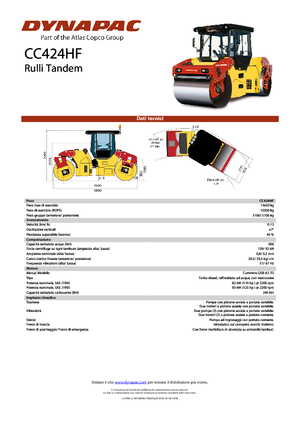 Cilindri vibratori în tandem Dynapac CC 424 HF