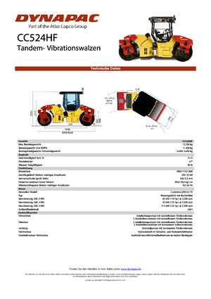 Cilindri vibratori în tandem Dynapac CC 524 HF