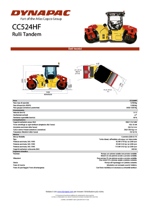 Cilindri vibratori în tandem Dynapac CC 524 HF