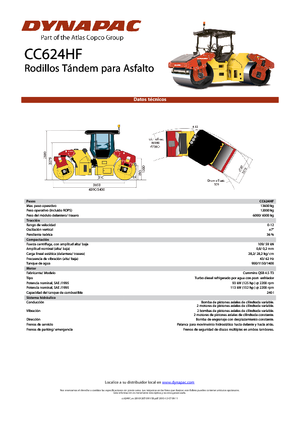 Cilindri vibratori în tandem Dynapac CC 624 HF