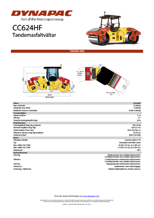 Cilindri vibratori în tandem Dynapac CC 624 HF