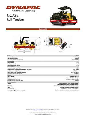 Cilindri vibratori în tandem Dynapac CC 722