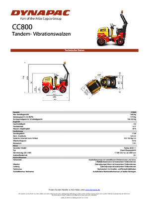 Cilindri vibratori în tandem Dynapac CC 800