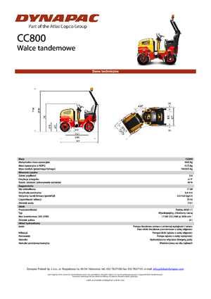 Cilindri vibratori în tandem Dynapac CC 800
