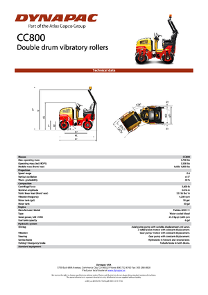 Cilindri vibratori în tandem Dynapac CC 800