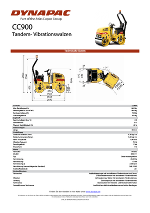Cilindri vibratori în tandem Dynapac CC 900