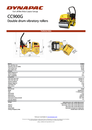 Cilindri vibratori în tandem Dynapac CC 900 G