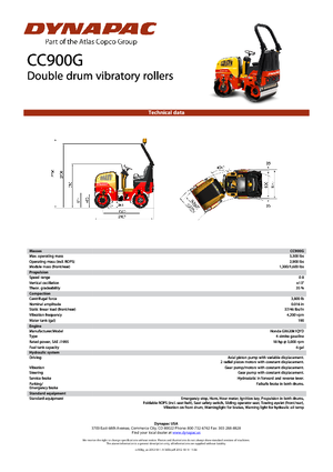 Cilindri vibratori în tandem Dynapac CC 900 G