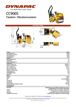 Cilindri vibratori în tandem Dynapac CC 900 S