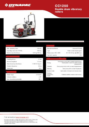 Cilindri vibratori în tandem Dynapac CC1250