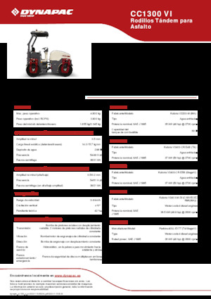 Cilindri vibratori în tandem Dynapac CC1300 VI