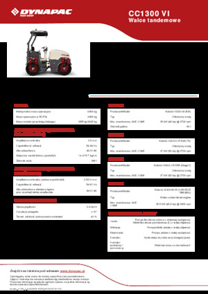Cilindri vibratori în tandem Dynapac CC1300 VI