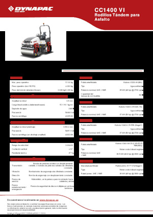Cilindri vibratori în tandem Dynapac CC1400 VI