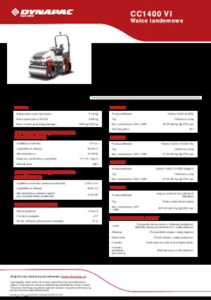 Cilindri vibratori în tandem Dynapac CC1400 VI