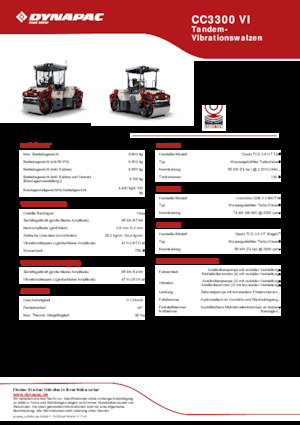 Cilindri vibratori în tandem Dynapac CC3300 VI