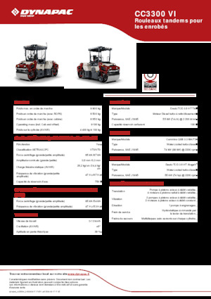 Cilindri vibratori în tandem Dynapac CC3300 VI