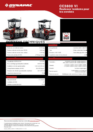 Cilindri vibratori în tandem Dynapac CC3800 VI