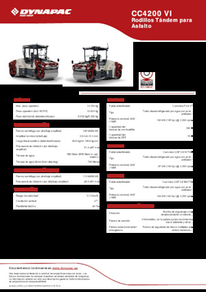 Cilindri vibratori în tandem Dynapac CC4200 VI