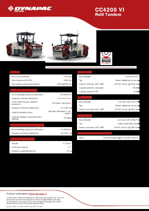Cilindri vibratori în tandem Dynapac CC4200 VI