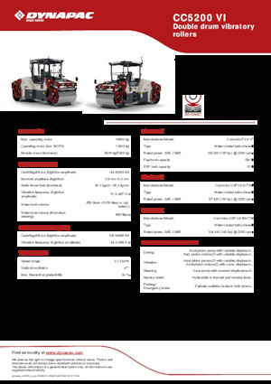 Cilindri vibratori în tandem Dynapac CC5200 VI