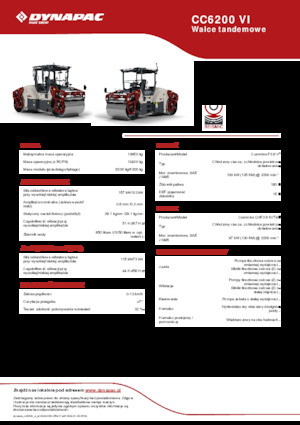Cilindri vibratori în tandem Dynapac CC6200 VI
