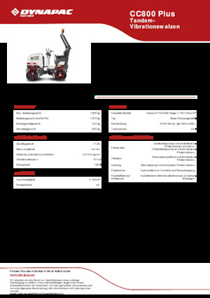 Cilindri vibratori în tandem Dynapac CC800 Plus