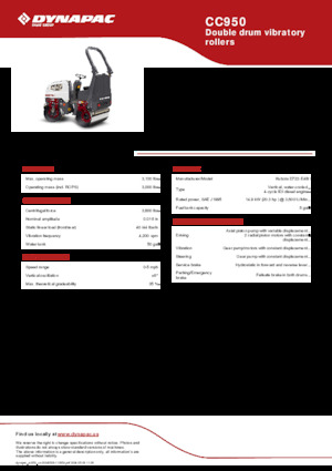 Cilindri vibratori în tandem Dynapac CC950