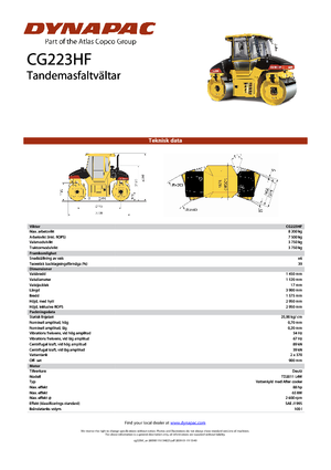 Cilindri vibratori în tandem Dynapac CG 223 HF