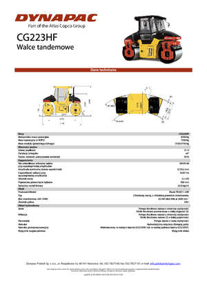 Cilindri vibratori în tandem Dynapac CG 223 HF