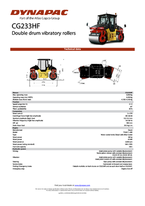 Cilindri vibratori în tandem Dynapac CG 233 HF