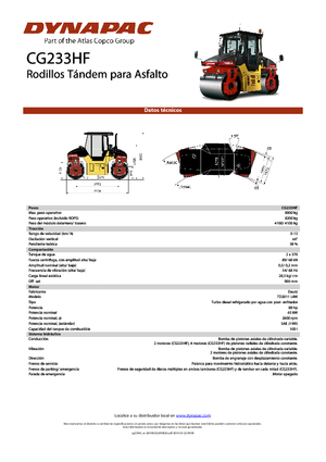 Cilindri vibratori în tandem Dynapac CG 233 HF