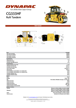 Cilindri vibratori în tandem Dynapac CG 333 HF