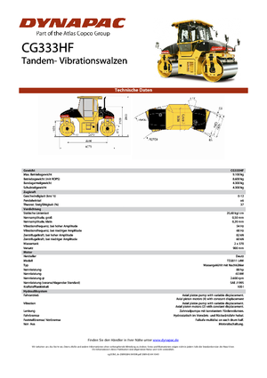 Cilindri vibratori în tandem Dynapac CG 333 HF