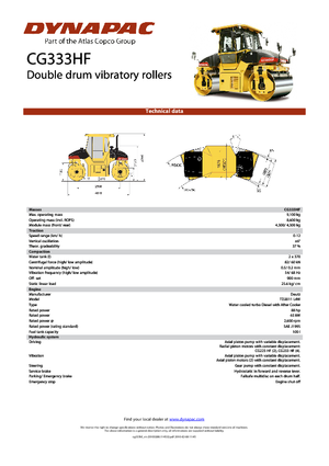 Cilindri vibratori în tandem Dynapac CG 333 HF
